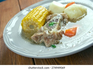 Puchero  Sopa - Stew Originally From Spain, Prepared In YucatÃ?Â?Ã?Â¡n, Mexico, Argentina, Colombia, Paraguay, Uruguay. Basic Ingredients Of The Broth Are Meat , Bacon, Cured Bones And Vegetables 