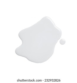 The Puddle Of An Oil Paint Spill Isolated Over The White Background, Top View Above