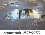 a puddle on the road