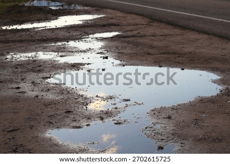 A puddle on the road