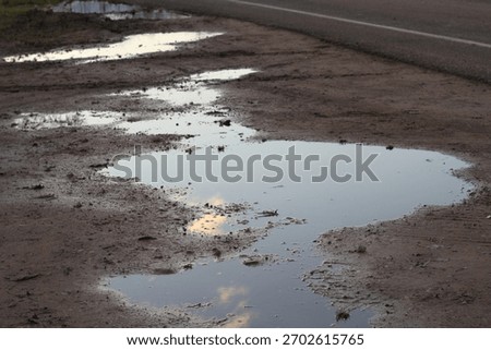 A puddle on the road