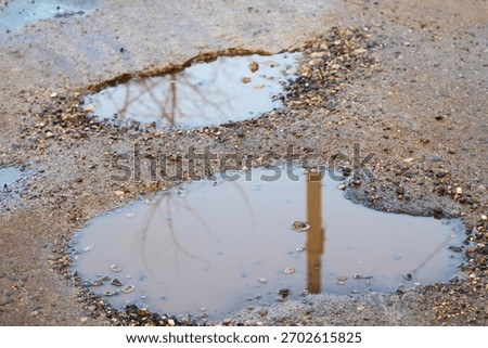 A puddle on the road