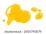 Puddle of orange juice isolated on white background, clipping path, top view
