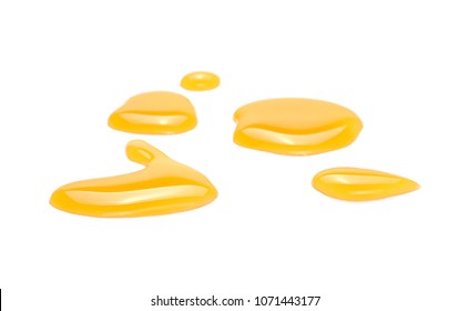 Puddle Of Orange Juice Isolated On White Background, Clipping Path