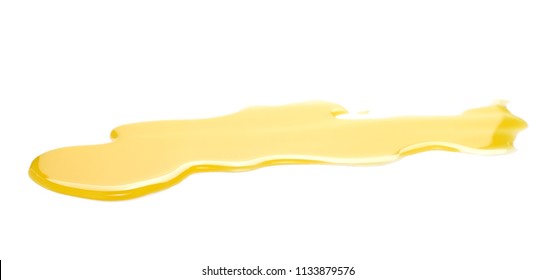 Puddle Of Orange Juice Isolated On White Background, Clipping Path