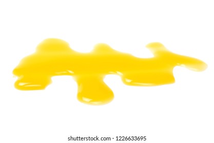 Puddle Of Orange Juice Isolated On White Background, Clipping Path