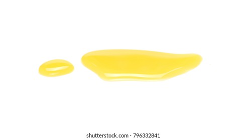 Puddle Of Orange Juice Isolated On White Background, Clipping Path