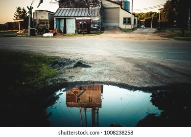 Puddle reflection building 