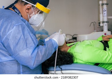 Puebla, Mexico - August 11, 2021: Grandparents Public Health Day, Dental Consultation