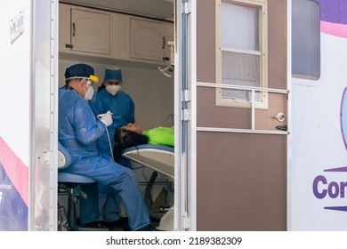 Puebla, Mexico - August 11, 2021: Grandparents Public Health Day, Dental Consultation