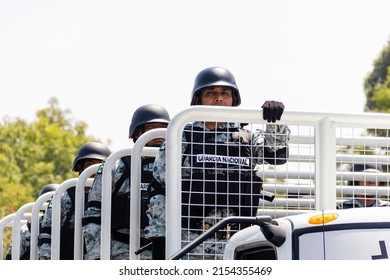 Puebla, Mexico - May 5, 2022: Military Parade To Commemorate The Battle Of Puebla On May 5