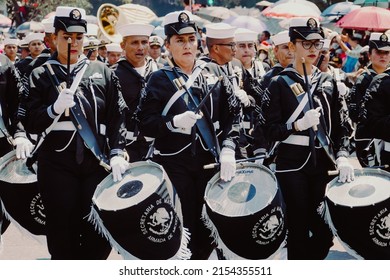 Puebla, Mexico - May 5, 2022: Military Parade To Commemorate The Battle Of Puebla On May 5