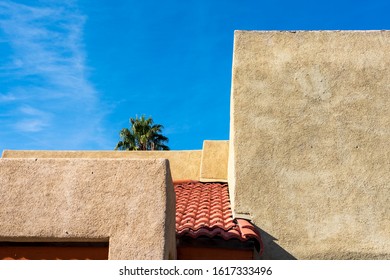 Pueblo Style Building On A Blue Sky