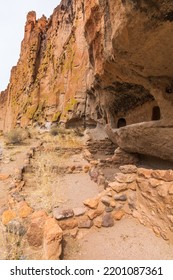 Pueblos In Bandelier National Monument, New Mexico, USA 