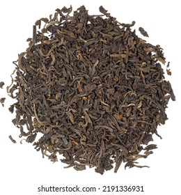 Puerh China Black Tea On White Background 