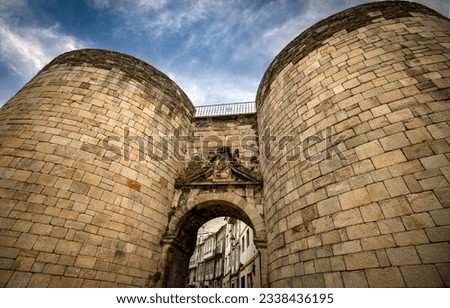 Puerta de San Pedro of the wall of Lugo, Spain, declared a World Heritage Site by Unesco