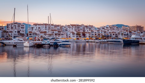 Puerto Banus, Marbella, Spain. - october 8, 2014: Puerto Jose Banus, It was built in May 1970 by Jose Banus. More commonly known as Puerto Banus is one of the most exclusive marina.