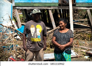 Puerto Cabezas, Nicaragua; November 7th 2020: Affected People By Hurricane Eta