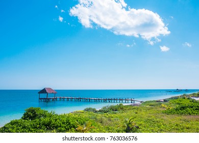 Puerto Morelos Bay In Mexico