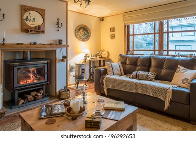 PUERTO NATALES, CHILE - 20 AUGUST 2016: A Cosy Living Room In A Guest House Of Puerto Natales In Chile