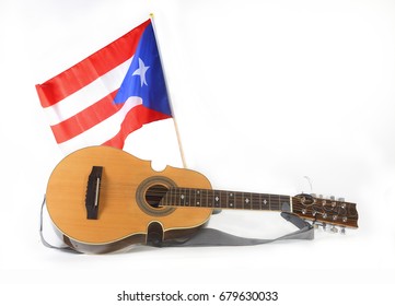 Puerto Rican Cuatro With Flag