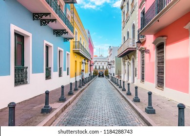 Puerto Rico, USA - December 12, 2017: Old San Juan. 