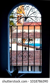 Puerto Vallarta, Jalisco/Mexico - February 2, 2018:  Iron Scroll Work Over The Windows Of My Apartment In PV