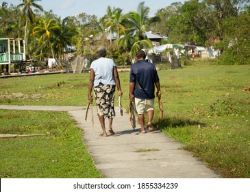 Puertos Cabezas, Nicaragua. November 7th 2020: People In Rubble After Hurricane Eta Path. 