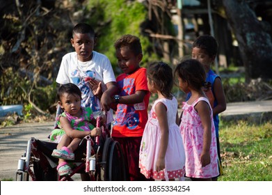 Puertos Cabezas, Nicaragua. November 7th 2020: People In Rubble After Hurricane Eta Path. 