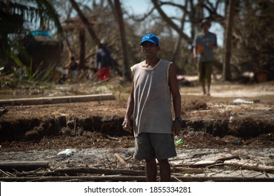 Puertos Cabezas, Nicaragua. November 7th 2020: People In Rubble After Hurricane Eta Path. 