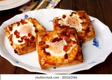 Puff Pastry Breakfast - Egg, Bacon And Cheese 