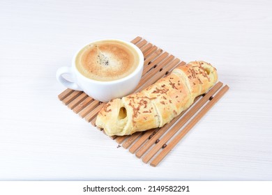 Puff Pastry Cheese Stick On Wooden Background