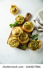 Puff Pastry Roll With Pesto Sauce