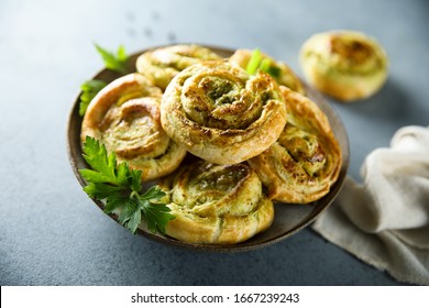 Puff Pastry Roll With Pesto Sauce