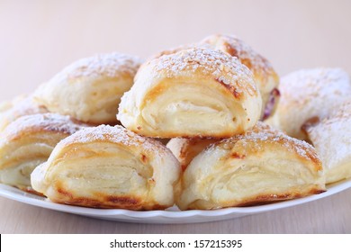 Puff Pastry Rolls Cottage Cheese Close Stock Photo 157215395 | Shutterstock