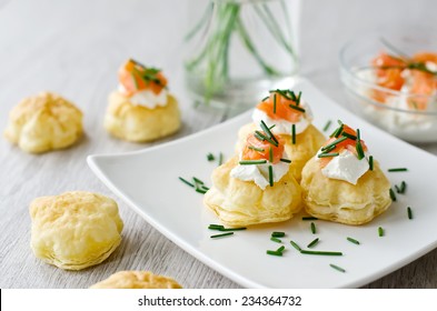 Puff Pastry With Smoked Salmon Mascarpone Mousse