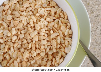 Puffed Rice Breakfast Cereal Top Down View