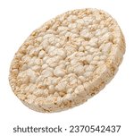 Puffed rice cake isolated on white background, full depth of field