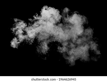 Puffs Of Smoke On Black Isolated Background.