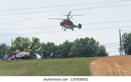 Puidoux, SWITZERLAND - August 2, 2018 : Kamov Ka-27 