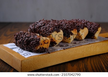 Pukis Cake with chocolate meises, tradisional cake from Indonesia