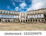 The Pula Arena a Roman Amphitheater located in Pula, Croatia build around two thousand years ago ,it could hold twenty-five thousand visitors
