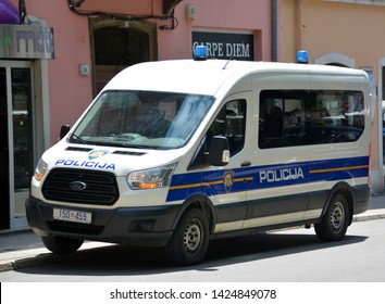 PULA CROATIA 05 22 2019:  Law Enforcement In Croatia Is The Responsibility Of The Police (Croatian: Policija), Which Is A Public Service Of The Ministry Of The Interior Of The Republic Of Croatia