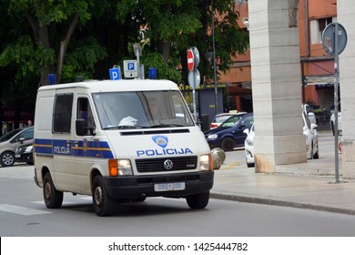 PULA CROATIA 05 22 2019:  Law Enforcement In Croatia Is The Responsibility Of The Police (Croatian: Policija), Which Is A Public Service Of The Ministry Of The Interior Of The Republic Of Croatia