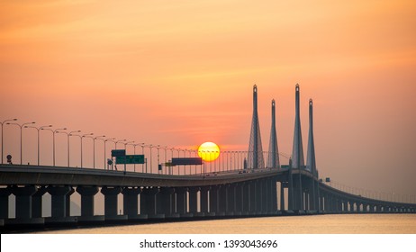 Pulau Pinang Bridge At Dawn