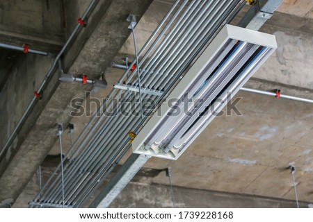 Pull box, IMC conduit installed at the support ,Electrical systems.