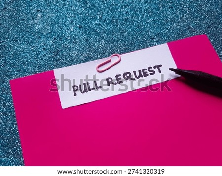 Pull request writting on blue background. 