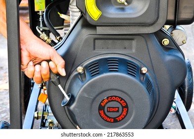 Pull Start Engine By Hand.