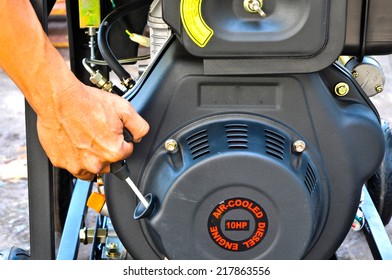 Pull Start Engine By Hand.