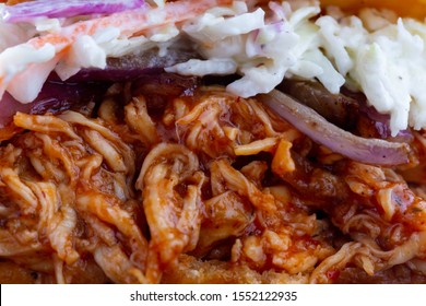 Pulled BBQ Chicken Front With Coleslaw